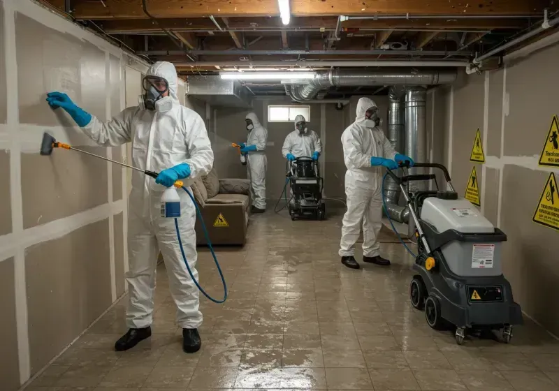 Basement Moisture Removal and Structural Drying process in Wales, WI